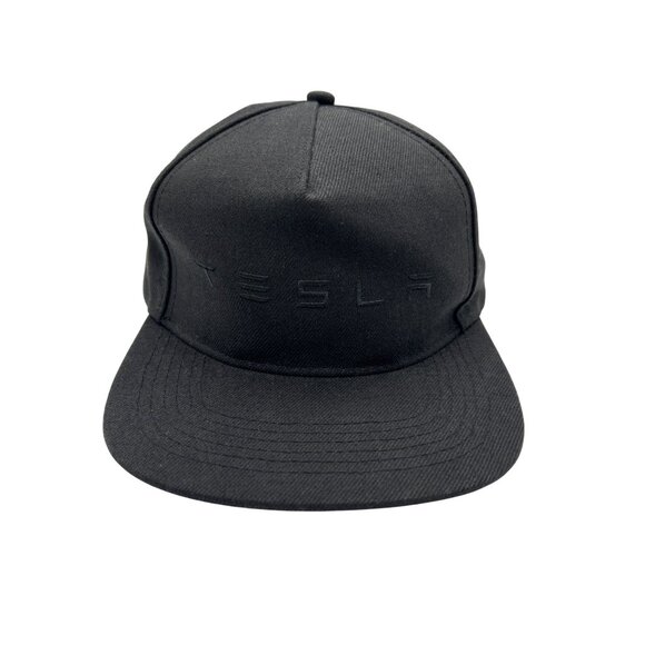 Tesla Black Wool & Acrylic Unisex Snapback Hat OSFM Adjustable‎ Fit - Picture 1 of 8